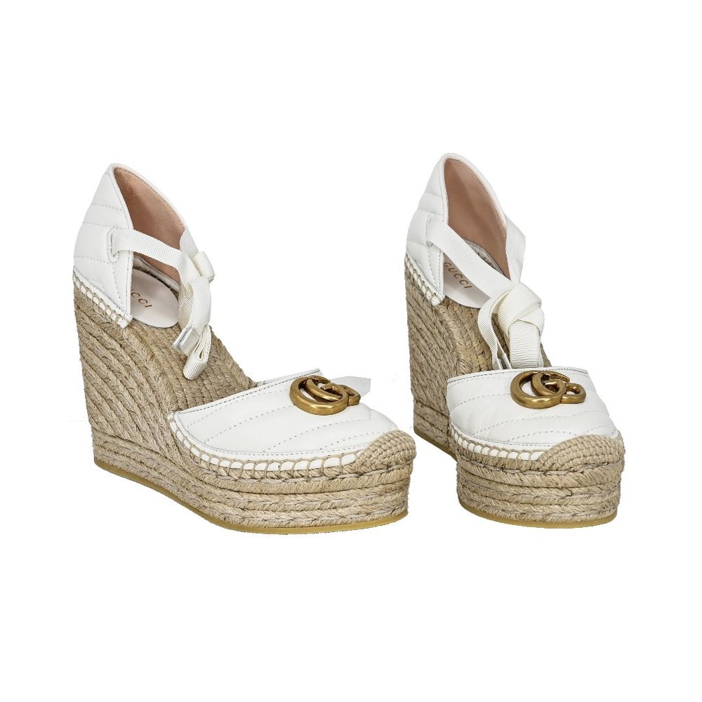 Gucci GG Marmont Matelassé Leather Espadrille Platform - Picture 2 of 13